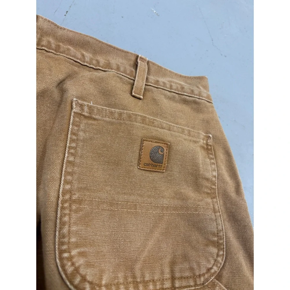 Carhartt B111 BRN Flannel Lined Duck Canvas Carpenter Pants Brown 36x30 Mens